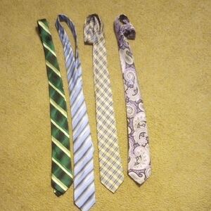 Elegant Men's Tie Set - Green, Blue, Yellow, Purple